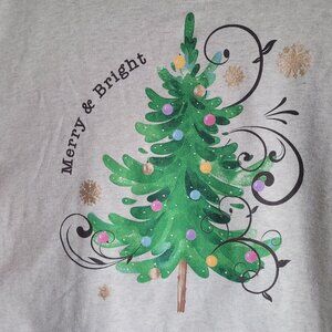 Christmas Sweater XXL Womens Christmas Tree Merry And Bright 2X sweater